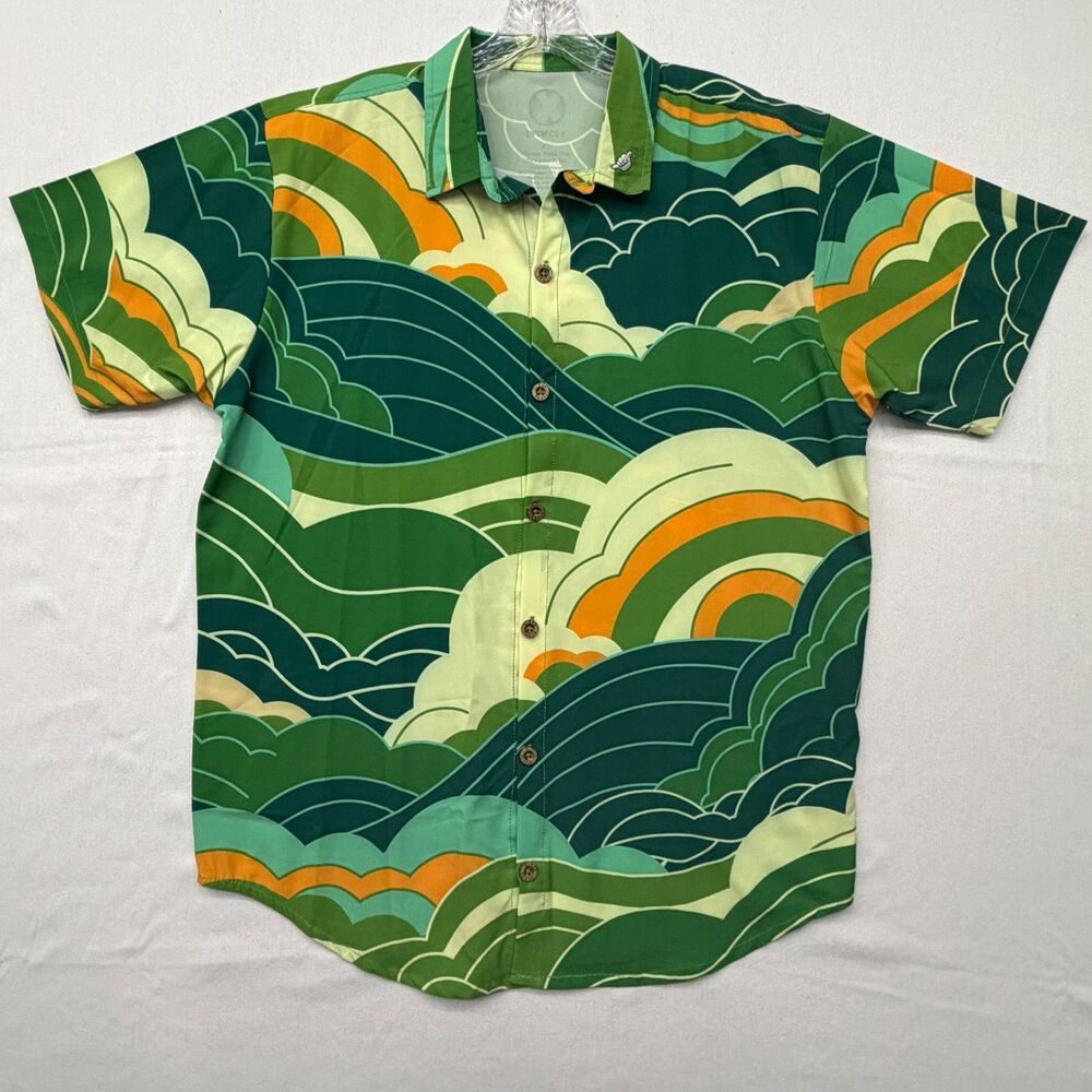 Project X Bright Graphic Print Button Up Shirt XL
